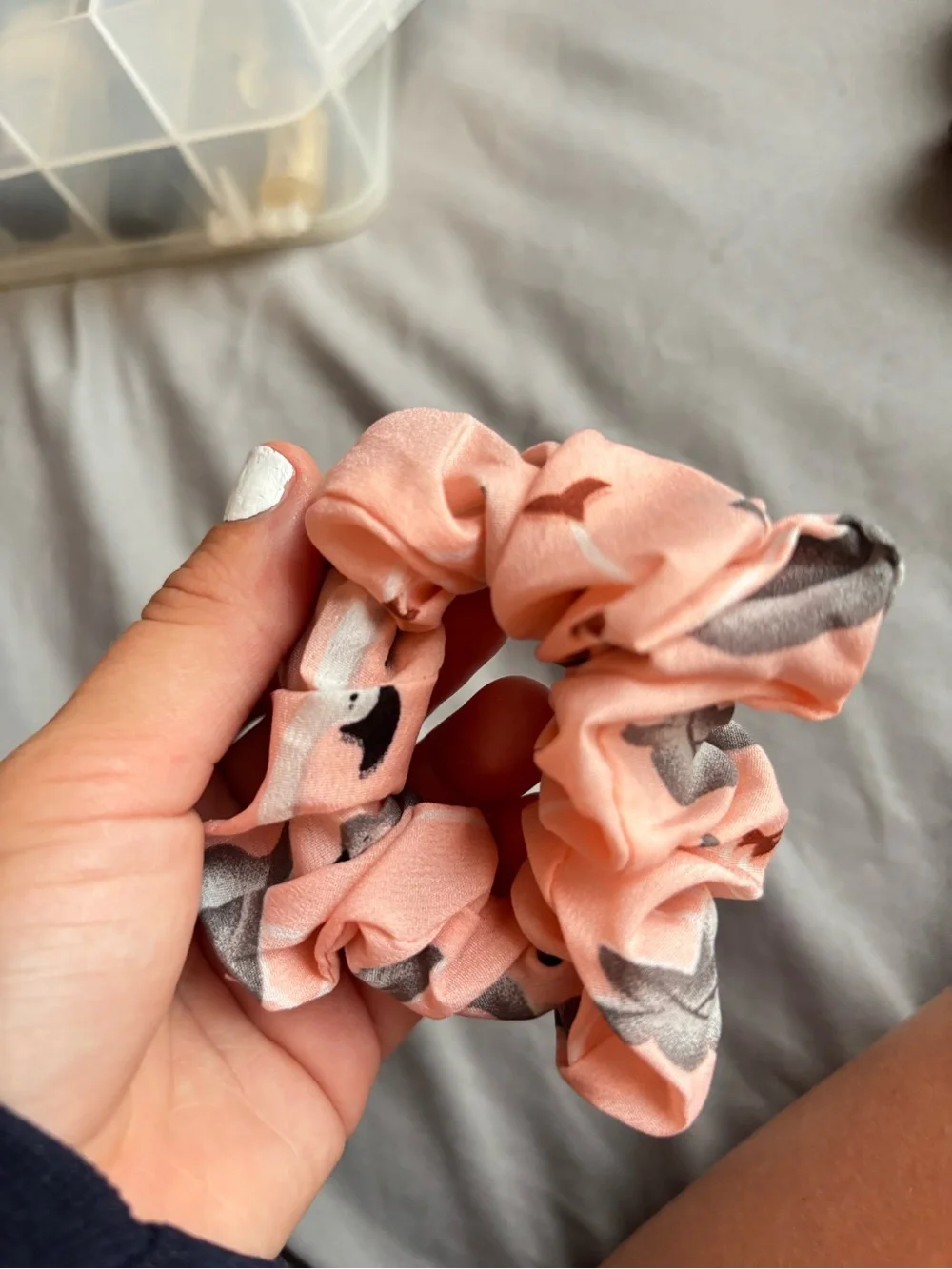FOR INDIVIDUAL SALE - patterned scrunchies - some with flamingos!